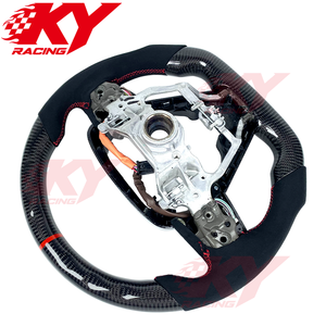 อุปกรณ์ตกแต่งภายในรถยนต์สำหรับ Toyota Camry XSE TRD SE 2012-2024 Corolla LE RAV4 พวงมาลัยหุ้มหนังกลับแบบสปอร์ตคาร์บอนไฟเบอร์ - Product Image 3