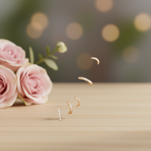 Boucles d'oreilles manchette en alliage de zinc plaqué or avec zircon rond serti en canal, bijoux de mode unisexe géométriques et tendance, 8 mm intérieur - Product Image 2