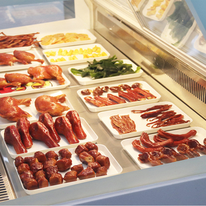 Armoire de présentation moderne rectangulaire sur pied avec porte arrière pour aliments prêts à manger et réfrigérés pour supermarché - Product Image 4