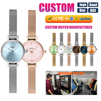 Montre à quartz rose de luxe personnalisée pour femme, marque privée, style japonais, mode affaires, aiguilles en cristal, acier inoxydable, nom personnalisé