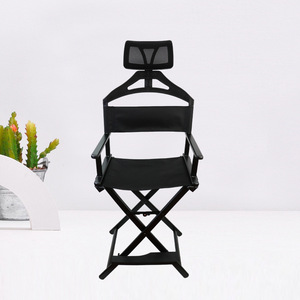 Chaise de réalisateur portable, pliable, professionnelle, télescopique, en acier inoxydable, pour maquilleurs, artistes, pêcheurs, avec appui-tête - Product Image 4