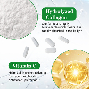 Tabletas de Colágeno con Etiqueta Personalizada, Suplemento Dietético Enriquecido con Vitamina C para Piel, Cabello y Uñas, Fórmula para un Brillo Radiante - Product Image 5