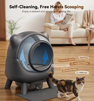 Wn Smarte Katzentoilette Selbstreinigend Automatisch Umweltfreundlich Kunststoff 65L Geruchskontrolle Roboter-Ohren-Design Quadratische Form APP