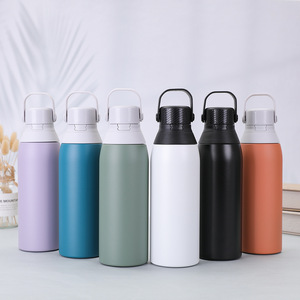 Customize Logo 500ml 750ml Double Wall 304 Stainless Steel <b>Flask</b> Vacuum Insulated Water <b>Bottle</b> With Handle For Sports - Product Image 2