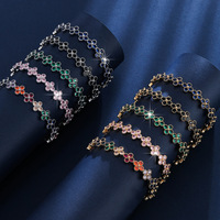 Bracelet ouvert en zircon Resoul Van Cleef, zircon cubique, trèfle à quatre feuilles, bracelet ouvrable, bijoux de luxe pour femmes