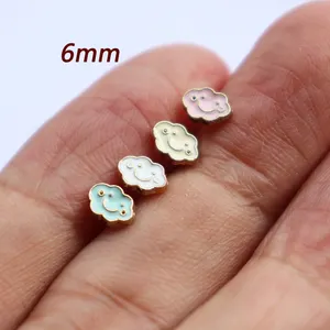 Shank 6mm * 4mm Mini Cloud Metal Buttons for Small Doll Tiny Metal Doll Fashion Clothing Accessories Online Shopping Supplier