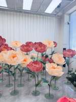 Fleurs de pivoine géantes en papier crépon faites à la main, vente en gros d'usine, pour décorations de mariage, de scène et d'événements