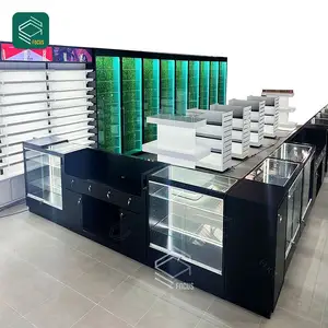 Smoke Shop Retail Shelf Display Rack Led Glass Tobacco Display Cabinet Modern Tobacco Shop Display Furniture