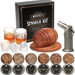 Nuevo Kit de ahumador de whisky de diseño de barril con antorcha, 2 moldes de bolas de hielo, regalos de whisky Bourbon de cumpleaños para hombres papá - Product Image 1