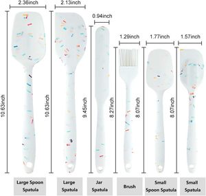 Hot Bán Baking Công Cụ Thiết Lập 6 Pcs Không Dính Silicone Scraper Pastry Kem Silicone Scraper Công Cụ Bánh Scraper - Product Image 2