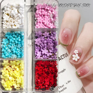 Strass pour nail art en résine 3D, motif fleur à cinq pétales, effet <span class=keywords><strong>macaron</strong></span> multicolore et changeant de couleur, <span class=keywords><strong>petit</strong></span> acier, pour le commerce transfrontalier en gros - Product Image 3