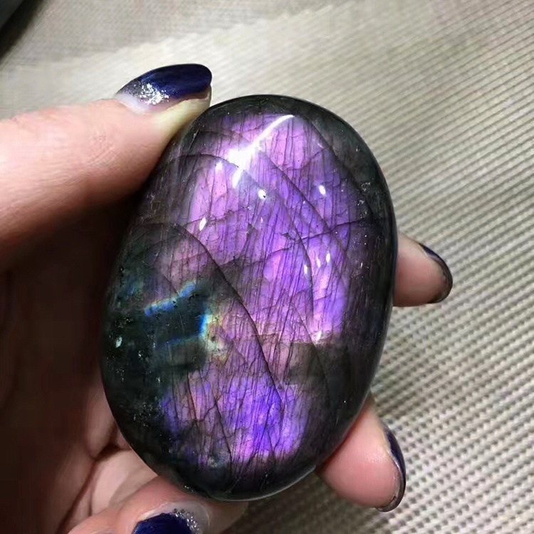 レア シルバー パープル レインボー 素敵シラー ラブラドライト パーム