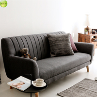 Canapé en tissu gris moderne au design unique, avec lèvre incurvée, facile à assembler (KD), fauteuil simple pour salon/appartement/bureau