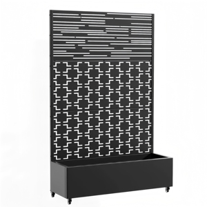 Fioriera in Acciaio Zincato Personalizzabile con Schermo Metallico per Fiori e Piante, Decorazione da Esterno - Product Image 3