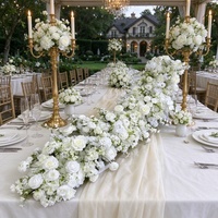 DKB Meilleures ventes : Guirlande de roses blanches pour centres de table, arche de mariage artificielle pour décoration de mariage, rangée florale