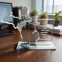 Neelpure 186718 Placa de Cristal Personalizada con Impresión UV en Forma de Mapa, Totalmente Personalizable, para Recuerdo Corporativo