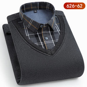 Factory <span class=keywords><strong>Outlet</strong></span> Plus camicia Pullover in pile maglione lavorato a maglia camicie a maniche lunghe da <span class=keywords><strong>uomo</strong></span> calde invernali - Product Image 5