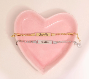 Bracelet personnalisé avec nom, chaîne <span class=keywords><strong>en</strong></span> acier inoxydable plaqué <span class=keywords><strong>or</strong></span>, bijoux tendance, cadeau pour enfants, bracelet à barre avec gravure de lettres - Product Image 6