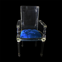 Nouveau design de chaise transparente avec accoudoir en acrylique de luxe chaise de salle à manger en acrylique transparent