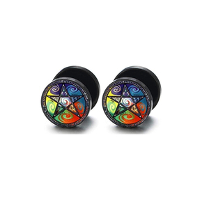 Fause Gauges Pendientes para Hombre con Cierre de Rosca, Pendientes de Disco Redondos, Plugs Tipo Cheater, Túnel para la Oreja, Estilo Punk, Piercing de Oreja con Forma de Mancuerna B - Product Image 4