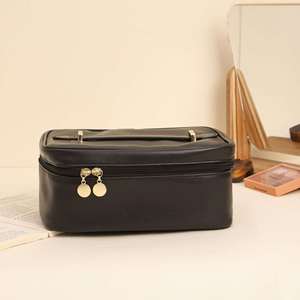 Nouvelle trousse de toilette de voyage, grande capacité, trousse à cosmétiques en cuir PU, portable, multifonctionnelle, avec poignée - Product Image 5