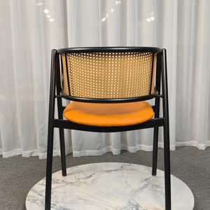 Silla de Salón TB24 con Respaldo Curvo, Tejido de Ratán PP, Estilo Moderno de Mediados de Siglo, Asiento Acolchado de Cuero Sintético, Precio Directo de Mayoreo - Product Image 3
