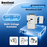 Unité monobloc pour chambre froide R404A, certifiée CE, à technologie Inverter -25°C, directement de l'usine ℃   Pour les magasins de crèmes glacées/les commerces de détail alimentaire