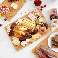 Ensemble de 3 planches à découper en bambou avec rainure profonde pour le jus, idéal pour la cuisine et le service