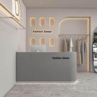 Comptoir de réception minimaliste moderne en acier inoxydable pour salon de beauté, restaurant, magasin de vêtements, petite boutique, personnalisation