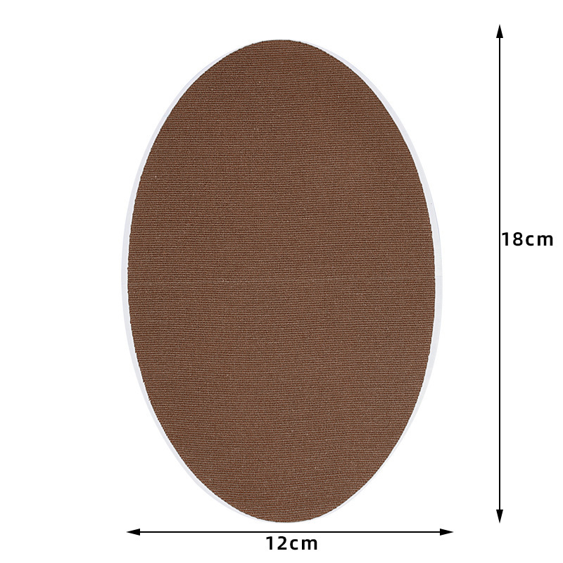 Elastic fabric - oval shape, brown /10pcs