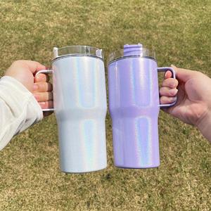 Vaso de Viaje de Acero Inoxidable con Brillo y Asa de 20 oz, Vasos Infantiles para Sublimación con Impresión Térmica - Product Image 3