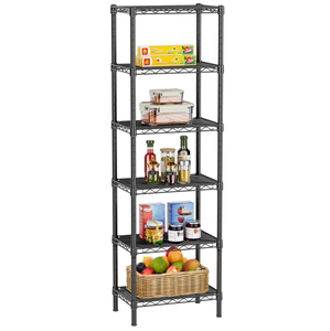 Estanterías Metálicas, Estantes de Alambre Ajustables, Estante de Almacenamiento, Estante Estrecho para Lavandería, Baño, Cocina, <span class=keywords><strong>Despensa</strong></span>, Armario, Oficina - Product Image 1