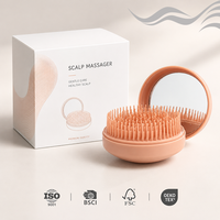 Brosse à cheveux pliable compacte de voyage 2-en-1 de qualité supérieure avec logo personnalisé OEM, petite brosse à cheveux ronde pour démêler les cheveux des femmes