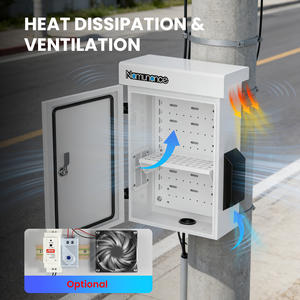 Wetterfester Metall-Elektroverteilerkasten für Außenbereich, Mastmontage-Gehäuse mit Belüftung für Sicherheitssteuerungssysteme - Product Image 3