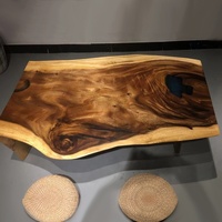 Table basse contemporaine en bois massif pour table à manger en bois, table en résine époxy