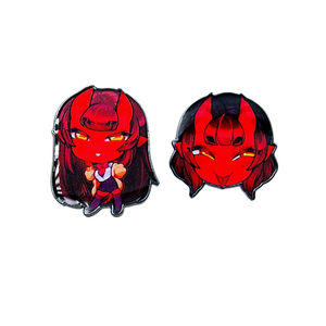 Dessin animé Anime personnalisé en métal épinglette insigne petit diable personnage conception sur mesure doux dur paillettes émail broche - Product Image 4