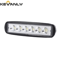 Projecteur LED de travail pour voiture Kevanly White 12V 6 pouces 18W haute luminosité, compatible avec les camions, les motos, les tout-terrain et les 4x4
