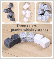 Lot de 6 pierres à whisky en granit naturel, réutilisables, pour refroidir le whisky, la bière et les alcools, accessoires de bar