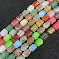 Perles en pierre naturelle facettées Jinstone 13x17mm, forme baril rectangulaire, en vrac pour la fabrication de bijoux, bracelets, colliers, brin de 15 pouces