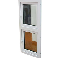Fenêtre à double battant en PVC double vitrage pour chambre, cuisine, maison
