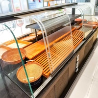 Vitrine de Comptoir de Luxe pour Boulangerie, avec Dos en Verre et Éclairage LED, Robuste, Design Écologique, Personnalisable