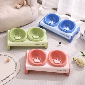 Joyous Time Pet Feeding Station Stainless Steel Bowl Set For <b>Cat</b> Dog Anti-Slip Elevated <b>Feeder</b> With Neck Support - Product Image 5