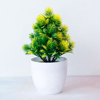 Simulation Aiguilles De Pin Plantes Artificielles En Pot Faux Bonsaï Vert Bureau De Bureau