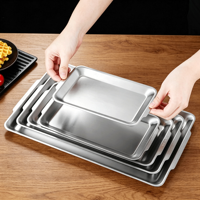 FLEY Koreanischer Stil 304 Rechteckige Flache Edelstahl-Grillpfanne mit Verstärktem Boden und Solidem Muster, Goldfarben