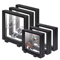 Boîte de suspension en film PE 18x18cm en gros, cadre flottant 3D pour l'emballage et la présentation de bijoux, breloques, pièces de monnaie, médailles et pierres précieuses