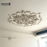 Médaillon GRG de style rococo, approvisionnement direct usine, roseau de plafond en plâtre au design classique pour villas de luxe et salons.