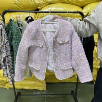 Ballots de vestes en tweed usagées triées, vestes élégantes en bouclette, qualité export, vente en gros