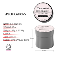Gel de construction solide 6 couleurs pour ongles, gel dur transparent pour ongles, extension d'ongles 3D, gel UV longue durée à faire tremper