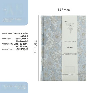 Carnet de notes A5 simple pour étudiant, motif floral Wen Chuang Xiao <span class=keywords><strong>Qing</strong></span>, bordure dorée en soie, couverture rigide tournesol, haute valeur esthétique - Product Image 6