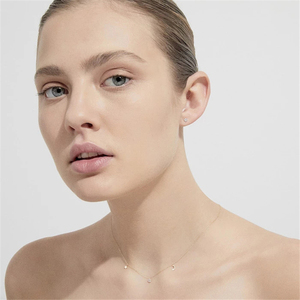 Pendientes de Plata de Ley S925 con Diamantes Redondos Clásicos de Moda para Uso Diario - Product Image 5